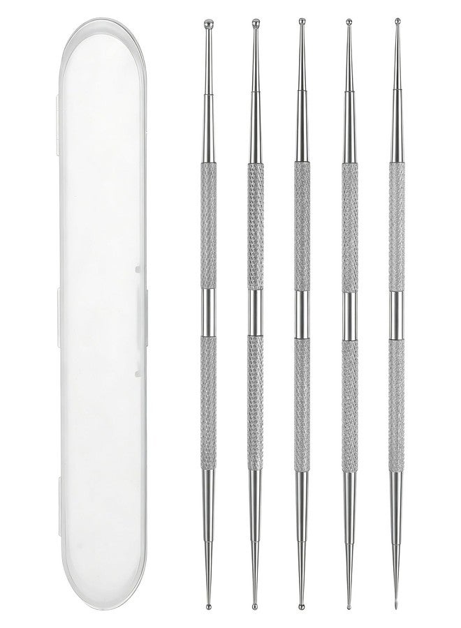 cobee 5 Pcs Nail Dotting Tool, Double-ended Nail Art Tools with Box Professional Ball End Nails Art Tools Stailess Steel Dotting Pen Nails Arts Tool - Image 1